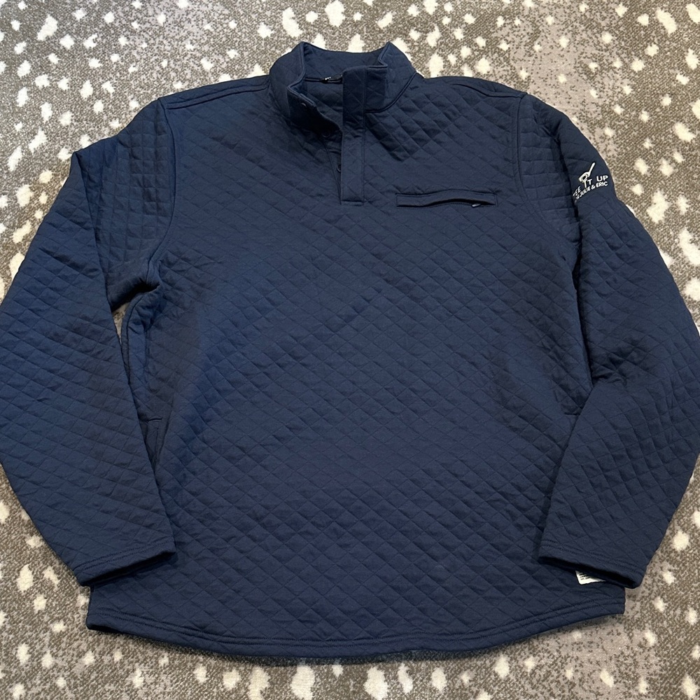 Travis Mathew Navy Quilted Sweatshirt